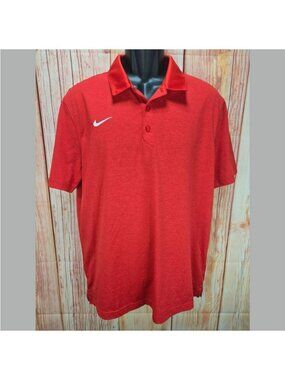 Nike Mens Dri-Fit Red Polo Large